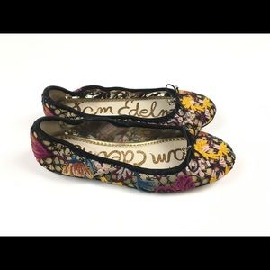 Sam Edelman Floral Slip On Flats 6.5